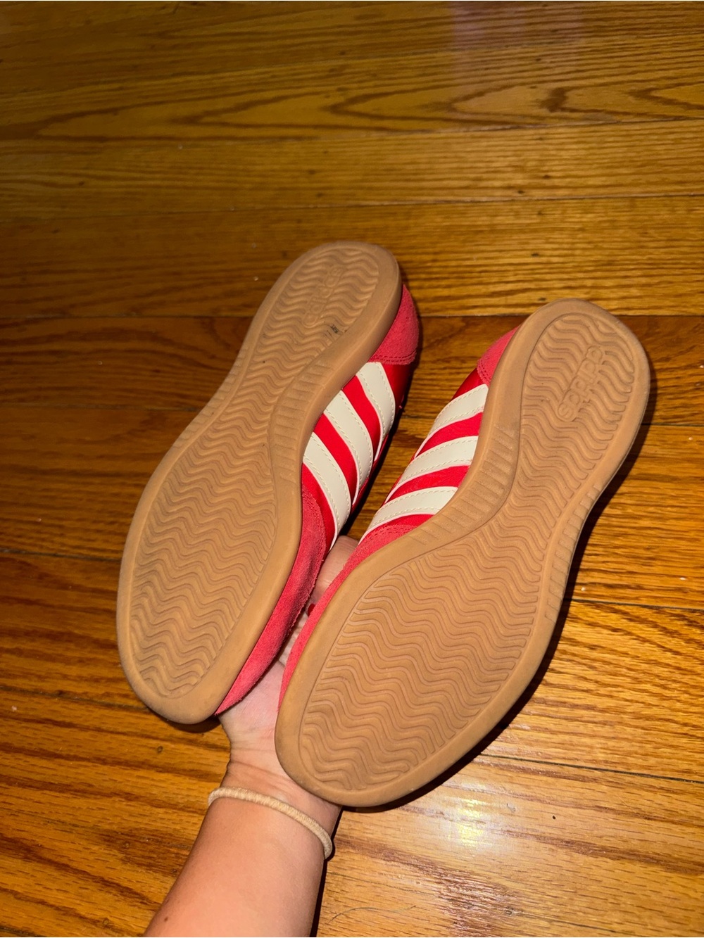 adidas Mary Jane Barreda Sneaker in Red with White Stripes - Picture 4 of 6